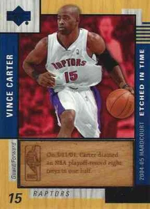 2004-05 cubierta superior Hardcourt Vince Carter grabado en el tiempo obra maestra #1/1  - Imagen 1 de 2