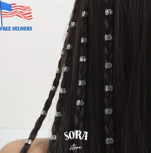 40pcs Hollow Out Hair Rings Metal Cuffs For Dreadlocks & Braids, Free Shipping - Picture 1 of 4