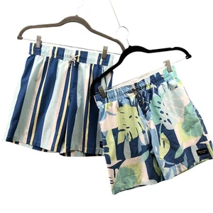Abercrombie Kids Boys 11/12 Swim Trunks BUNDLE Blue Colorful Lined - Picture 1 of 9
