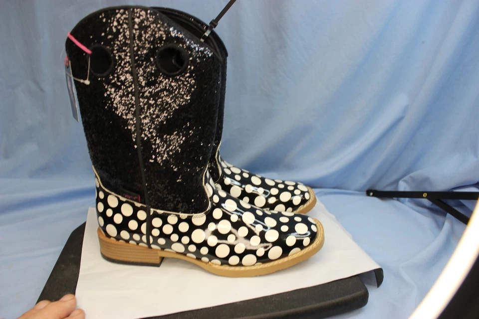 Bota Blazin Roxx JUVENTUD Talla 5 NUEVA CON ETIQUETAS Vaquero OCCIDENTAL punto poka NEGRO/BLANCO Foto 1 de 4