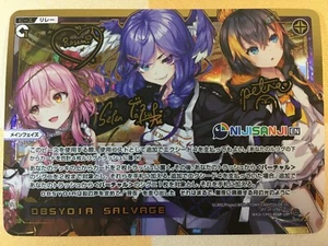 TRIPLE SIGNED OBSYDIA SALVAGE Wixoss Holo Vtuber Nijisanji EN Card Japanese - Picture 1 of 8