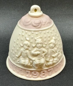 Vintage Genuine Lladro Porcelain Christmas Bell Ornaments 1st in the Series 1987 - Picture 1 of 5