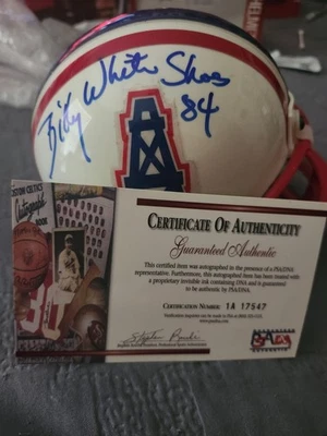 Warren Moon / Billy "White Shoes" Johnson / Kevin Dyson auto mini Oilers... - Image 1 of 4