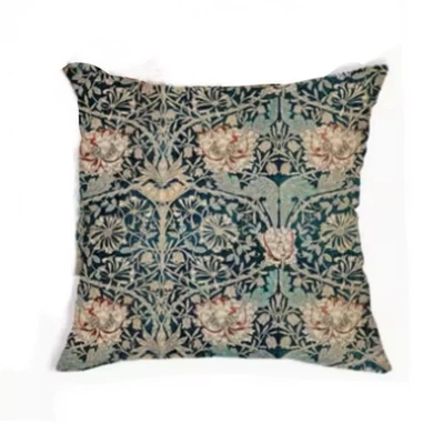 William Morris Abstract Floral Design Linen Throw Pillow Cover Home Decor  18” - Image 1 of 4