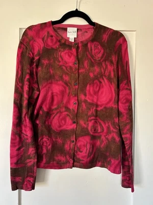 Cárdigan para mujer Kate Hill rosa y marrón con botones delanteros talla L Foto 1 de 4