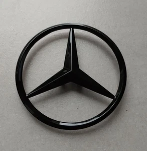 Logo 80mm W176 W177 Mercedes Stern schwarz glänzend Original Kofferraum A-Klasse  - Bild 1 von 3