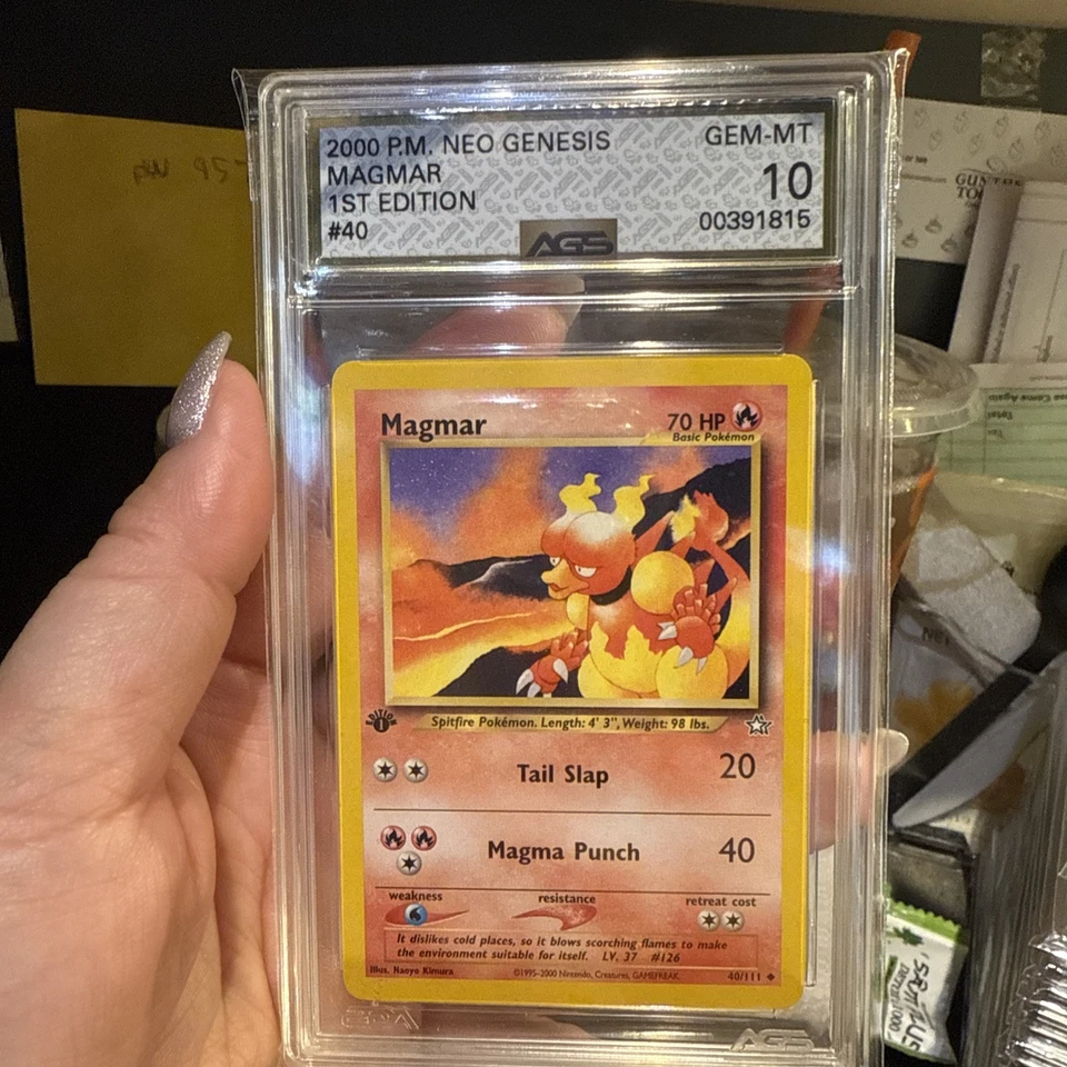 Magmar #40 - Vintage 2000 Pokemon TCG Neo Genesis 1st Edition Graded AGS 10 Gem - Image 1 of 3