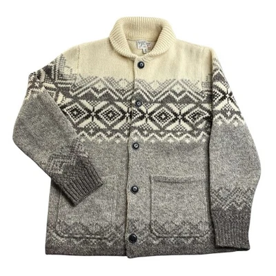 J Crew Fair Isle Hthr Barley 100% Wool Chore Jacket Men's Size Medium - Image 1 of 4