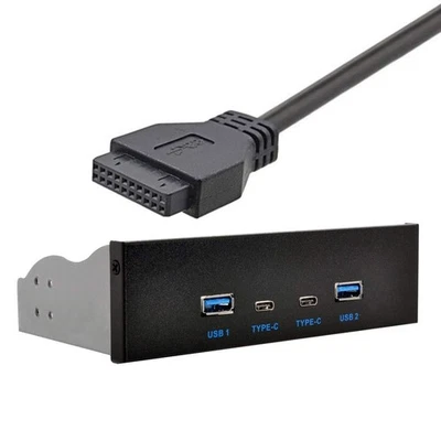 USB-C & USB 3.0 HUB 4 Ports Front Panel to Motherboard 20Pin Connector Cable fo - Image 1 of 4