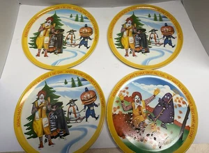 Vintage 1977 Ronald McDonald’s 4 Jahreszeiten Kunststoff 10" Teller - 4er Set - Bild 1 von 4