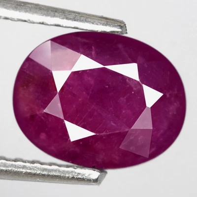2.10Ct. Natural Gemstone Ruby Purplish Red Oval Normal Heated Tanzania Ravishing - Image 1 of 4