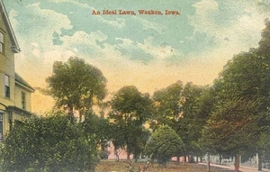 c1912 Picture Postcard - An Ideal Lawn In Waukon, Iowa ~ #-7708 - Picture 1 of 14