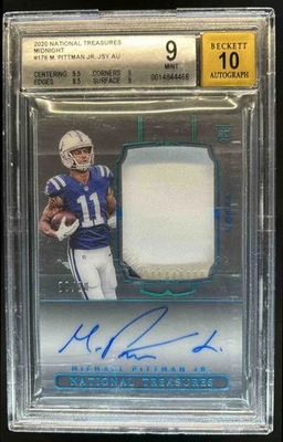 2020 National Treasures Michael Pittman Jr. RC Patch Auto Midnight #6/20 BGS 9 - Image 1 of 2