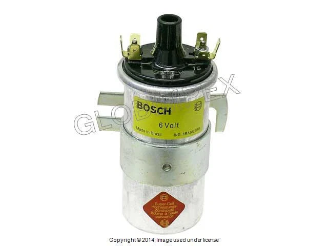 Porsche 356 (6v) Ignition Distributor Coil BOSCH OEM NEW + 1 YEAR WARRANTY - Image 1 of 1