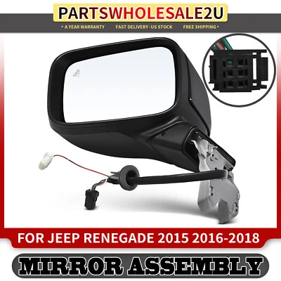 Nuevo espejo retrovisor izquierdo izquierdo izquierdo izquierdo negro con calefacción para Jeep Renegade BU BV 15-18 Foto 1 de 4