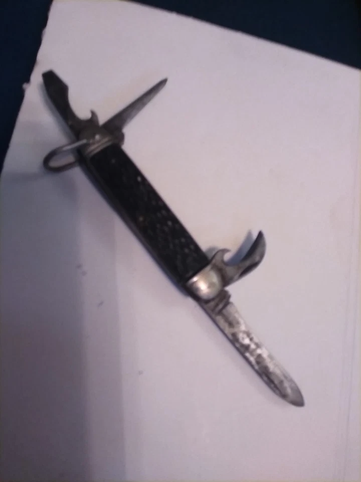 Vintage Powr Kraft Made In The U.S.A. Steel Folding Pocket Knife And Multi-Tool  - Image 1 of 4