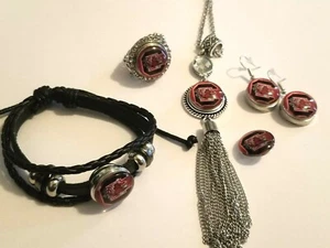 South Carolina Gamecocks Snap Schmuck Stretch Ring, Ohrringe, Armband, Halskette - Bild 1 von 13