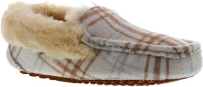 Zapatilla australiana Lamo para mujer crema a cuadros sin usar, en caja Foto 1 de 4