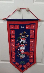 Hanging Christmas Advent Calendar with Snowman Pocket Countdown - Picture 1 of 2