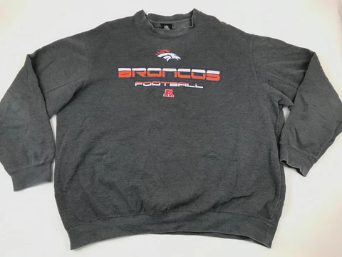 VINTAGE Denver Broncos Sweater Size 3XL XXXL Pullover NFL Football Gray Orange Cover