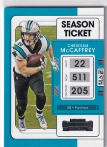 Panini Football NFL Contenders 2020-21 No. 15 Chrisian McCaffrey Season Ticket - Imagen 1 de 2