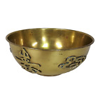 Vintage Solid Brass Chinese Bowl Asian Centerpiece with Symbols & Characters
