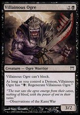 1x FOIL Villainous Ogre Champions of Kamigawa MtG Magic Black Common 1 x1 Card