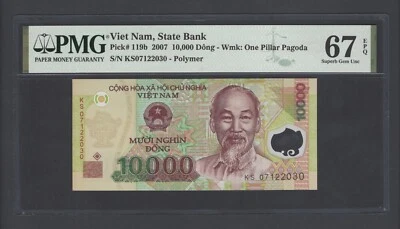 Viet Nam 10000 Dong 2007 P119b Uncirculated Grade 67 - Image 1 of 2