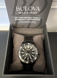 Bulova® Men's Classic 43 mm Black Stainless Steel Wristwatch Date Watch ~ 98B361 - Picture 1 of 7