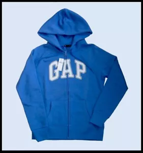 NWT! GAP Logo Zip Women's Hoodie (Blue, Gray, White (SOLD OUT) Sz. S/PRISTINE! - Picture 1 of 3
