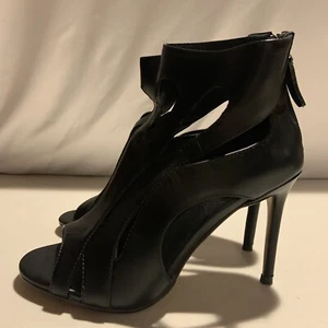 Mujer Negro Tacones Altos Punta Abierta Talla 7.5 [C6] - Imagen 1 de 5