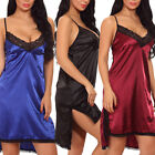 Satin Slip Nightwear-Satin Lace Trim Sleep Pajamas-Satin Robe Nightgown-Us Fast