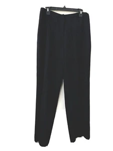 Giorgio Armani Womens Pinstripe 90% Wool Straight Leg Pants Black Sz W 32" x 31" - Picture 1 of 12