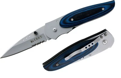 Cuchillos CRKT Howard Many Wasp azul mango Micarta cuchillo plegable dentado 8012 Foto 1 de 4