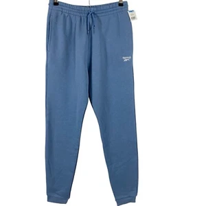 Reebok Mens Knit/Fleece Jogger Pant Size Small Slate Blue Pockets Drawstring - Picture 1 of 12