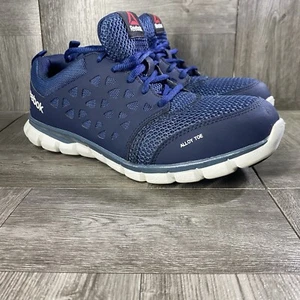 Reebok Sublite Schuhe Herren Größe 8W - Arbeitslegierung Sicherheit Zehen + Polster blau RB4043 - Bild 1 von 8
