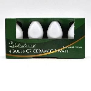 Celebrations 4 Bulbs C7 Ceramic 5 Watt Indoor/Outdoor Lamps UL Certified - Picture 1 of 7