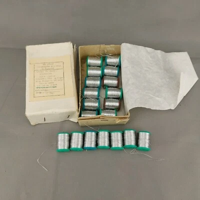 Vintage Silver Тhreads for Machine or Hand Embroidery 19 x 100 m #3296 - Image 1 of 4