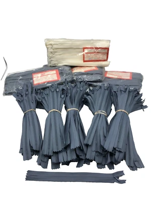 Invisible No 3 - 8"  Nylon Zipper Lot Gray 307  White 102 20 CM Over 400 Zips - Image 1 of 4