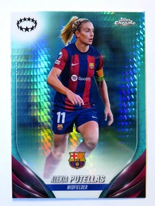 2023/24 Topps Chrome UEFA Women's Soccer Alexia Putellas Aqua Refractor Card - Picture 1 of 2