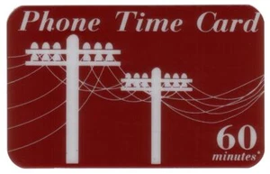 Tarjeta genérica de 60 m 'tarjeta de tiempo de teléfono' postes de teléfono (papel) tarjeta telefónica - Imagen 1 de 1