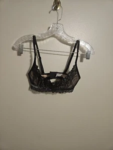 Victoria’s Secret Black Lace Beige Very Sexy Bralette Lingerie Bra Size small - Picture 1 of 8