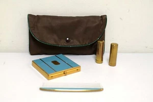VINTAGE REX Fifth Avenue 4 Piece Compact Set: 2 Lipstick~Comb~Compact + Case - Picture 1 of 6