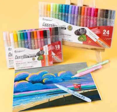Giorgione 18/24 Colours Acrylic Paint Pens Acrylic Marker Pen Drawing PAD