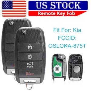 2 For 2014 2015 2016 2017 2018 2019 Kia Soul Flip Remote Car Key Fob 4Button SUV - Foto 1 di 9