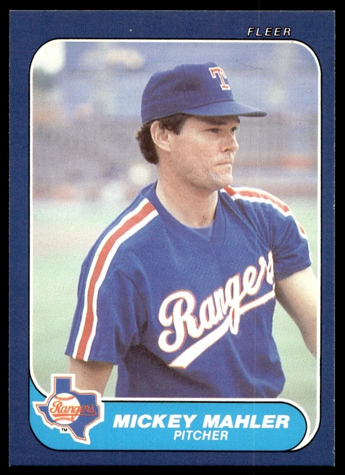 1986 Fleer Update Mickey Mahler Texas Rangers #U-70 - Image 1 of 2