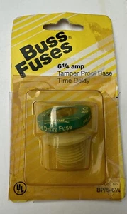 Cooper Bussmann BP/S-6-1/4 6-1/4A Type S Plug Fuse - Picture 1 of 4