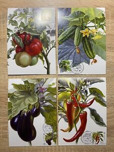 Ukraine 2016 4x Maximum card "Vegetables"