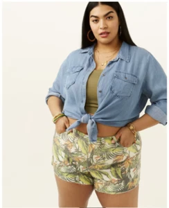 Kut from the Kloth Jane High Rise Tropical Short Women's Size 18W NWT - Picture 1 of 7