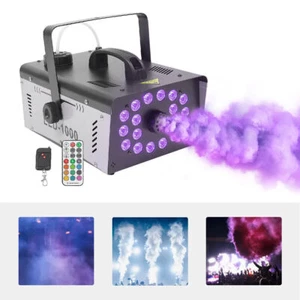 1000W Smoke Fog Machine Stage Lighting RGB LED Effect DJ Disco Party Show Remote - Picture 1 of 14